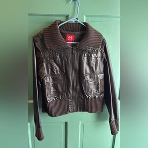 Collection B.  Faux Leather Bomber Coat size XL